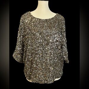 Vince Sequin Blouse - Silver and Gold